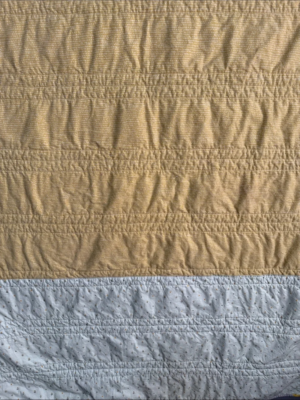 Handmade Yellow and Grey Stripe Quilt